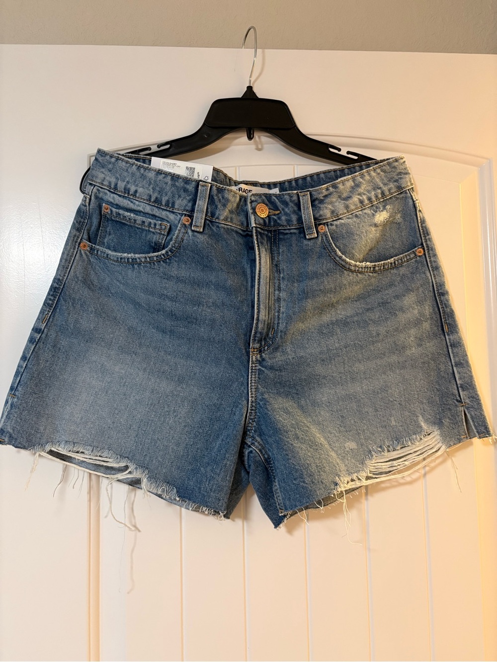 Garage Blue Distressed Denim Cutoff Shorts